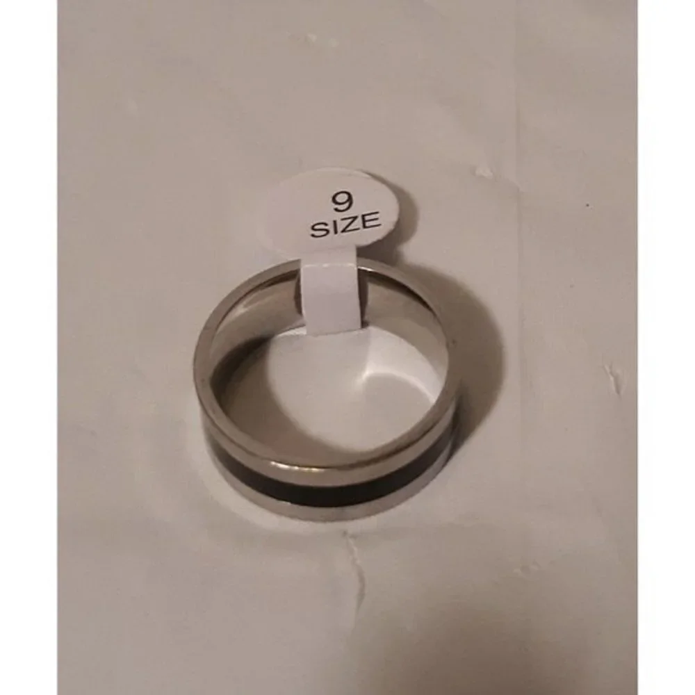 Stainless Steel Men's‎ 9mm Titanium Wedding Ring Si